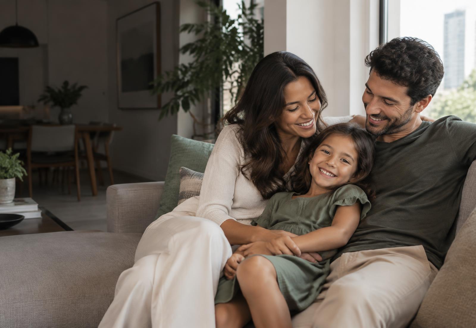 Família reunida em casa